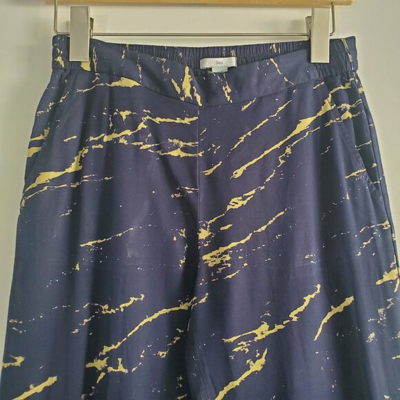 Gap Women's Pull On Pants XS Navy Blue Printed Business Casual Preppy - Picture 2 of 10
